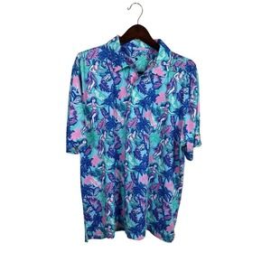 Simply Southern Men's Hawaiian All Over Print Performance Polo‎ XXL